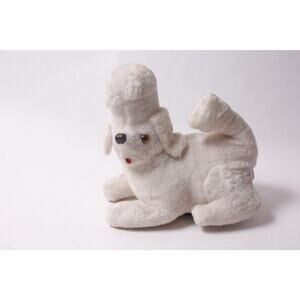 Non Working Vintage 1960s Transistor Radio Plush White Poodle Novelty Collectib